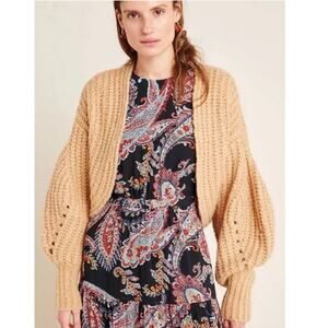 Anthropologie Rae Cropped Cardigan in Honey